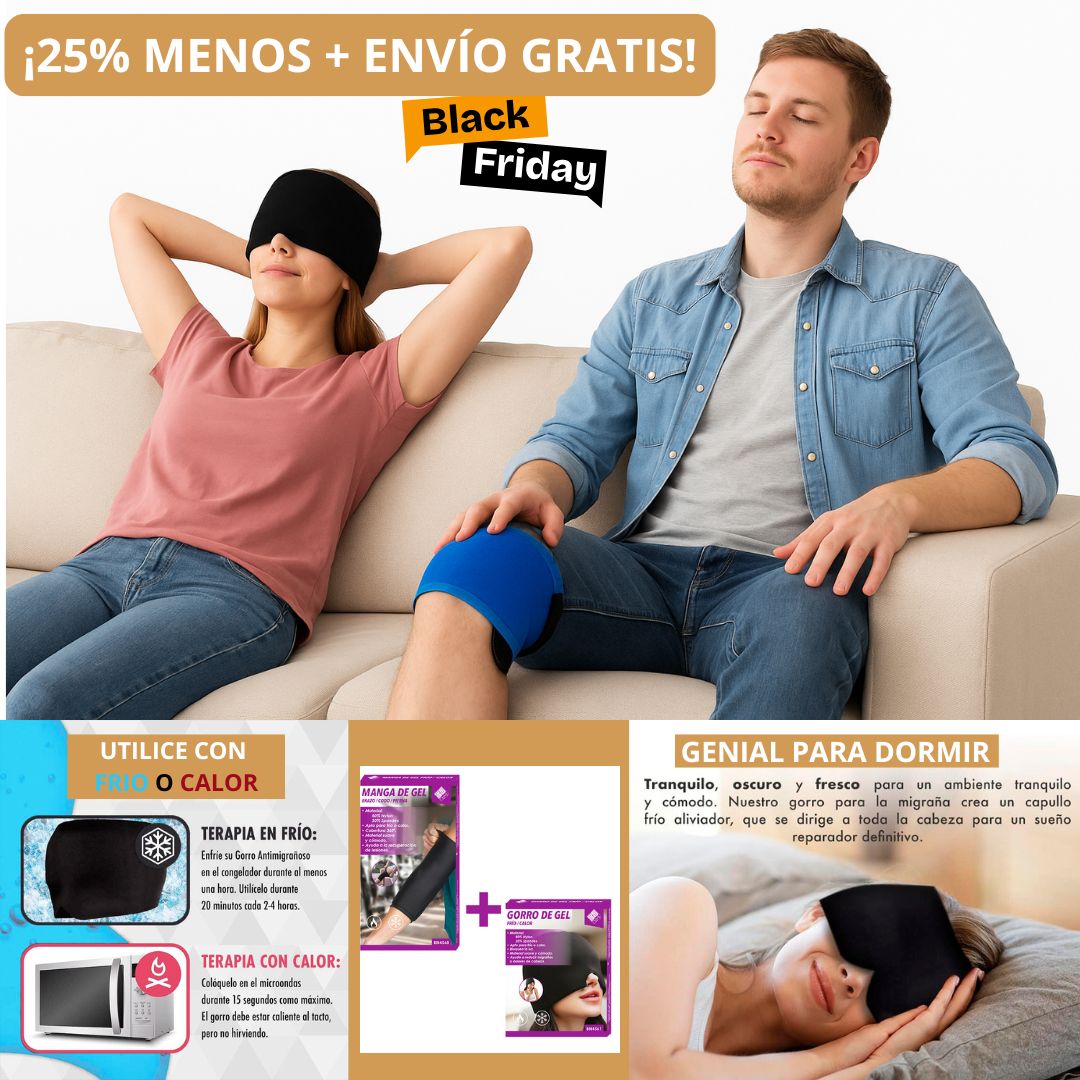 Pack  de  Gorro de Gel para dolor de Cabeza y almohadilla de gel para rodillas, codos ...