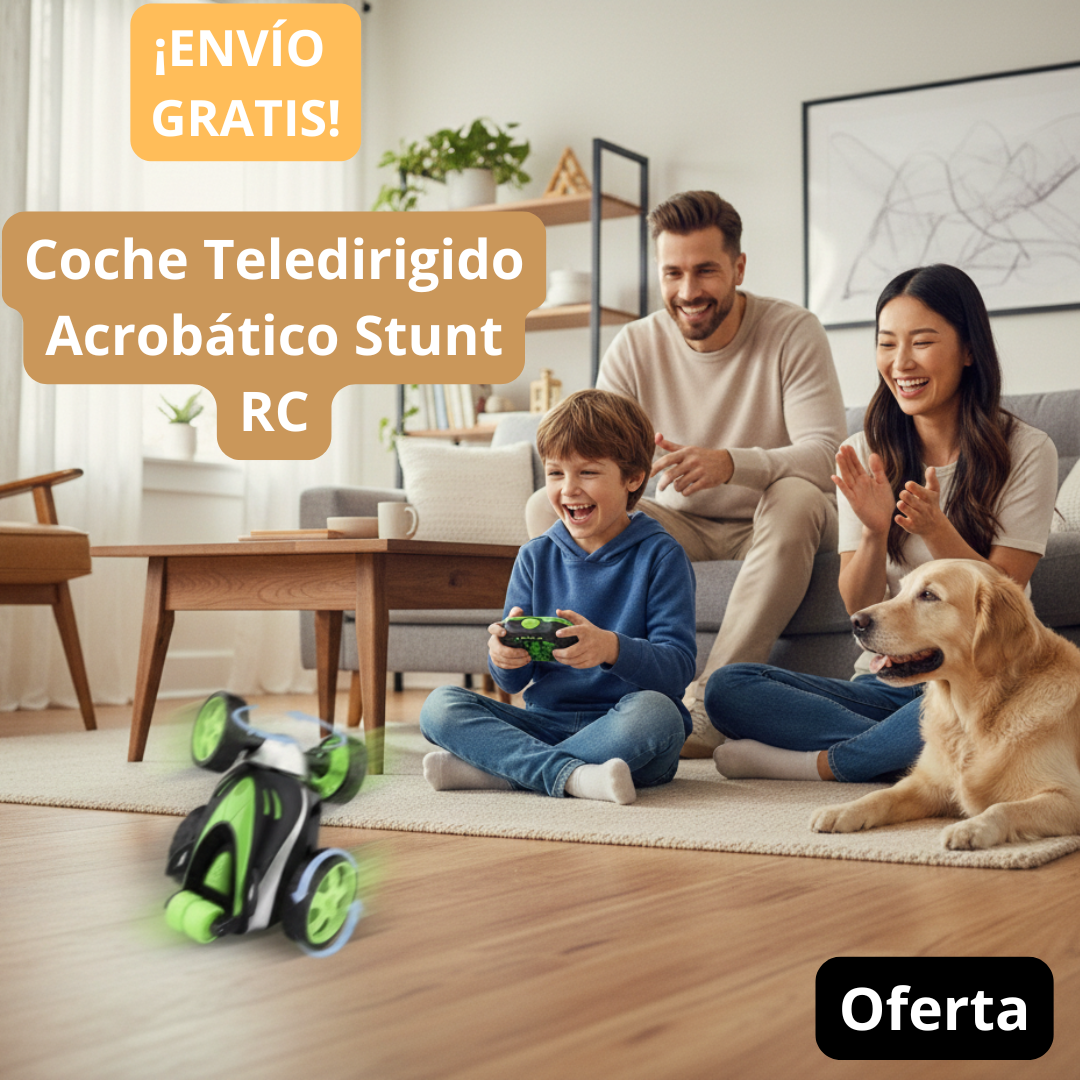 Coche Teledirigido Acrobático Stunt RC para Niños | Rotación 360° y Alta Velocidad