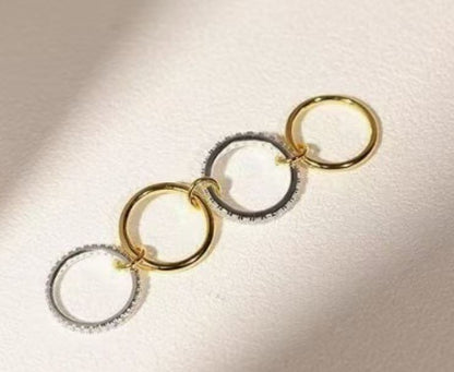 Anillo Doble Luxia™ con Baño de Oro 18K y Circonitas