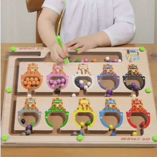 🧲 Laberinto Magnético de Cuentas – Juguete Educativo Preescolar