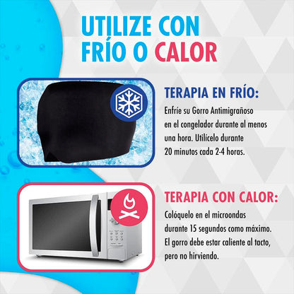 “Cuando el dolor aprieta, este gorro responde.”